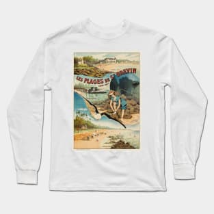 Les Plages de St Brévin France Vintage Poster 1908 Long Sleeve T-Shirt